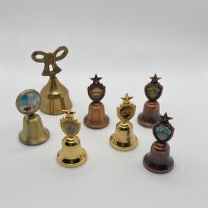 Set of Seven Decorative Miniature Bells Metal / Brass to City of Québec